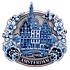 Typisch Hollands Magnet Delft blue Amsterdam - gabled houses - oval