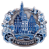 Typisch Hollands Magnet Delft Blau Amsterdam - Giebelhäuser - oval