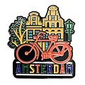 Matix Großer Magnet Amsterdam - oranges Fahrrad an Fassadenhäusern