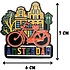 Matix Large magnet Amsterdam - orange bicycle at facade houses