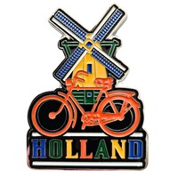 Matix Großer Magnet Holland - oranges Fahrrad an der Mühle