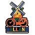 Typisch Hollands Large magnet Holland - orange bicycle at mill