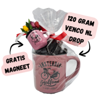 Matix Mok roze  gevuld met zoete drop en GRATIS magneet