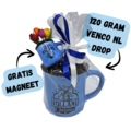 Typisch Hollands Mok blauw  gevuld met zoete drop en GRATIS magneet