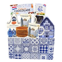 typisch-hollands-geschenkpakket Cadeau-pakket - Gevelhuisjes Delfts blauw