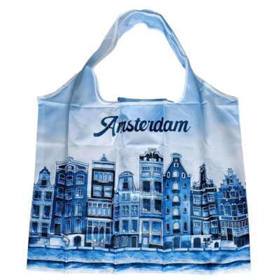 Typisch Hollands Large folding bag Amsterdam Delft blue