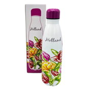 Typisch Hollands Trinkflasche (Isolierflasche) Tulpen rosa-rot
