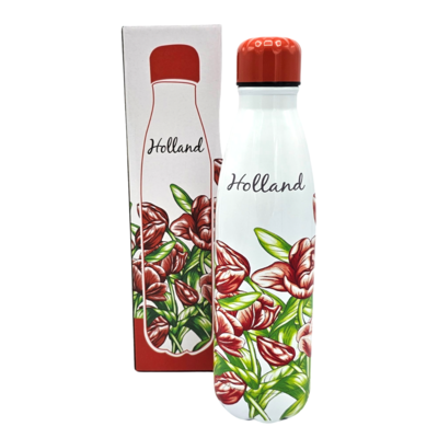 Typisch Hollands Trinkflasche (Isolierflasche) Tulpen rot
