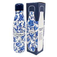 TTD Gifts Wasserflasche (Isolierflasche) Delft Blau - Blumen