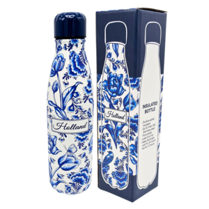 TTD Gifts Water bottle (insulated bottle) Delft blue - flowers
