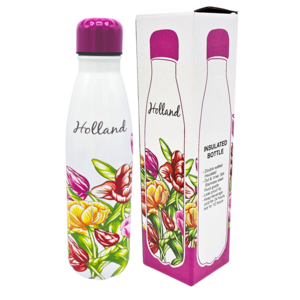 TTD Gifts Waterfles (isoleerfles) Tulpen roze-rood