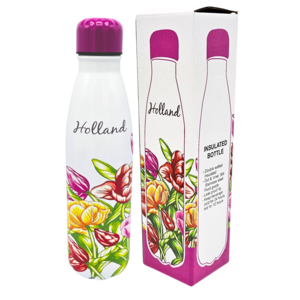 Typisch Hollands Water bottle (insulated bottle) Tulips pink-red