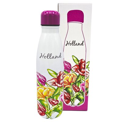 Typisch Hollands Waterfles (isoleerfles) Tulpen roze-rood