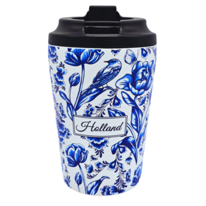 TTD Gifts Coffee to Go beker - Reisbeker - met deksel Delfts blauw