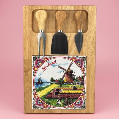 Matix  Cheese board with knives 20x30 cm Holland