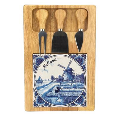 Matix Kaasplank met mesjes 20x30 cm Holland - delftsblauw