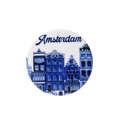 Heinen Delfts blauw Magnetfliese - Rund um Amsterdamer Giebelhäuser