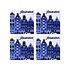 Heinen Delfts blauw Luxe onderzetters - Amsterdam gevelhuisjes - Delfts blauw