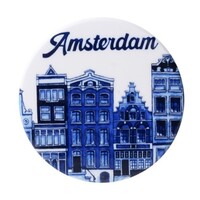 Heinen Delfts blauw Magnet Tile - around Amsterdam gabled houses