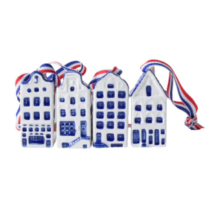Typisch Hollands Christmas decorations - Delft blue houses (4pack) - Copy