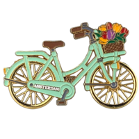 Matix Amsterdam magneet - Fiets met draaiende wielen - mintgroen