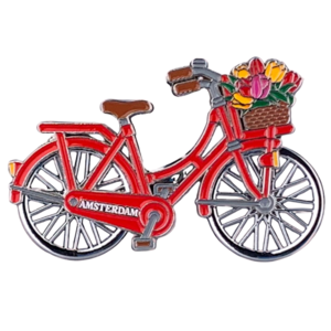 Matix Amsterdam magneet - Fiets met draaiende wielen - Rood