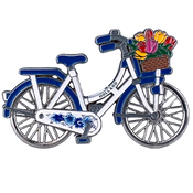 Typisch Hollands Holland magneet - Fiets met draaiende wielen - Delfts blauw