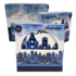 Heinen Delfts blauw Luxury coasters - Amsterdam gable houses - Delft blue