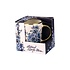 Matix Delft blue mug - small with floral motif and gold handle