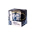 Typisch Hollands Delft blue mug - small with a windmill landscape and a gold handle
