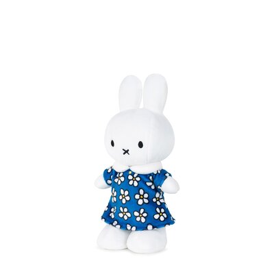 Nijntje (c) Miffy Kuscheltier - Blaues Kleid mit Blumen - 24cm