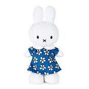 Typisch Hollands Miffy Kuscheltier - Blaues Kleid mit Blumen - 24cm