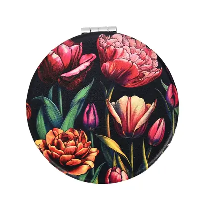 Typisch Hollands Spiegelbox - Rund - Schwarze Tulpen