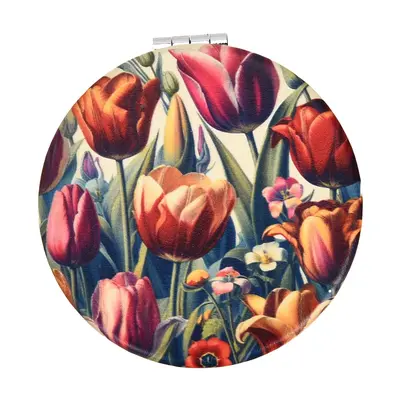 Typisch Hollands Mirror box - round - tulips - beige