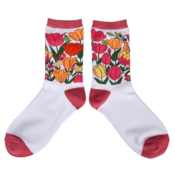 Holland sokken Damessokken - Tulpen (wit) Maat 36-41