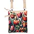 Robin Ruth Passport bag - neck bag - beige with botanical tulip print