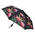 Typisch Hollands Luxe paraplu - Zwart met botanische  tulpenprint