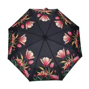 Typisch Hollands Luxury umbrella - Black with botanical tulip print