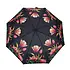 Typisch Hollands Luxe paraplu - Zwart met botanische  tulpenprint