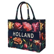 Robin Ruth Fashion Luxe zwarte schoudertas  - Hollandse tulpen