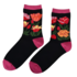 Holland sokken Damensocken - Tulpen (schwarz) Größe 36-41