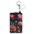 Typisch Hollands Kartenhalter-Schlüsselring - Schwarz mit botanischen Tulpen