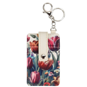 Typisch Hollands Card holder key ring - Beige with botanical tulips