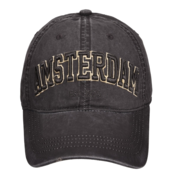 Robin Ruth Fashion Cap Amsterdam - est 1275 - Schwarz mit dicker Stickerei