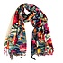 Robin Ruth Fashion Women's scarf beige with botanical tulip print