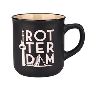 Matix Kleine mok - Rotterdam - Campusmok zwart in geschenkdoos