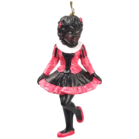 Typisch Hollands Mädchen Piet tanzt – Rosa schwarzes Kleid