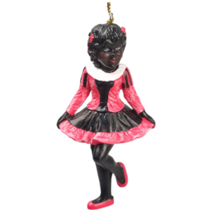 Typisch Hollands Mädchen Piet tanzt – Rosa schwarzes Kleid