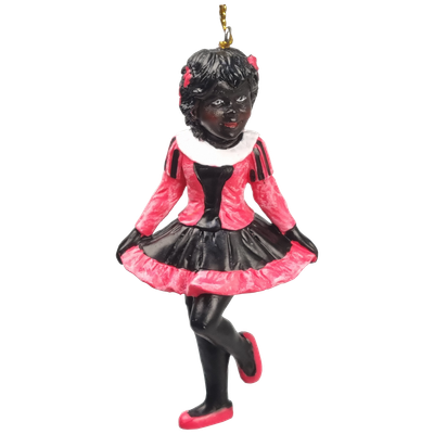 Typisch Hollands Mädchen Piet tanzen - Rosa schwarzes Kleid