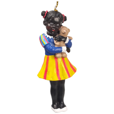 Typisch Hollands Piet-Mädchen mit Teddybär